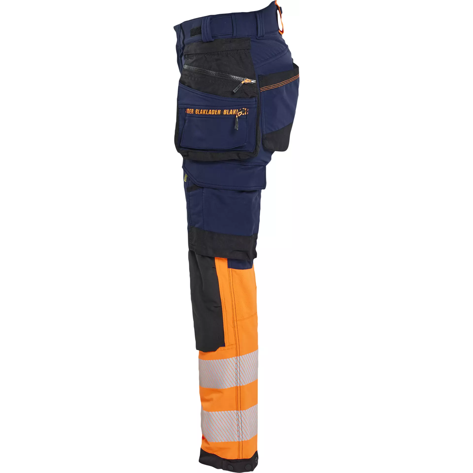 Blaklader 702516488953, High Vis Ladies 4-Way Stretch Trousers, Navy/Orange, image 3