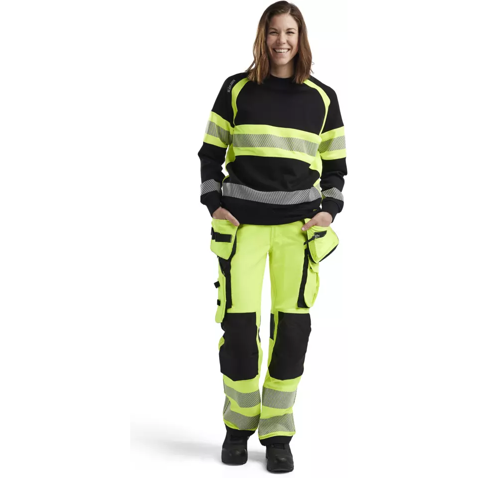Blåkläder 340911589933, High Vis Women's Sweatshirt, Black/Yellow, image 5, gallery thumbnail