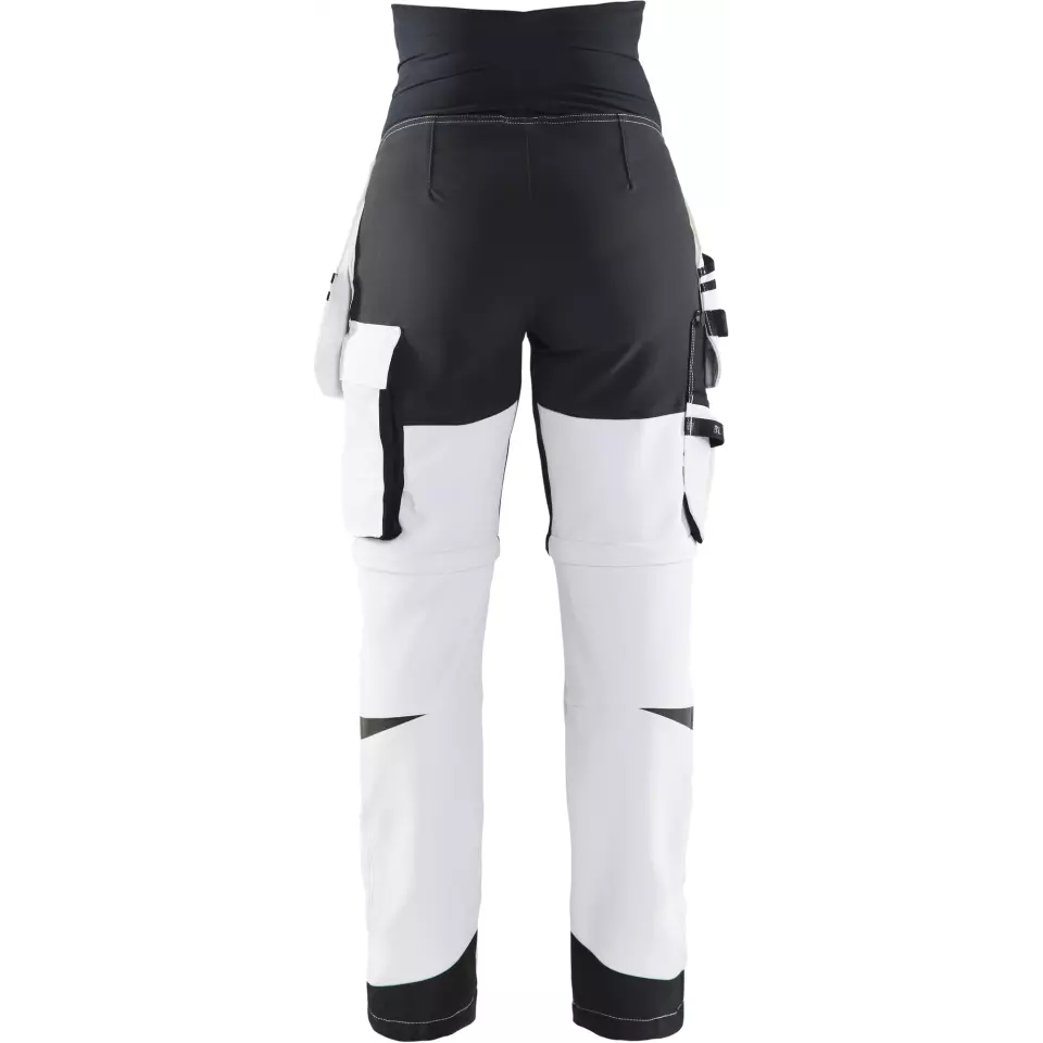 Blaklader 710216421099, Zip-Off Painter Maternity Trousers, White/Black, image 4, gallery thumbnail