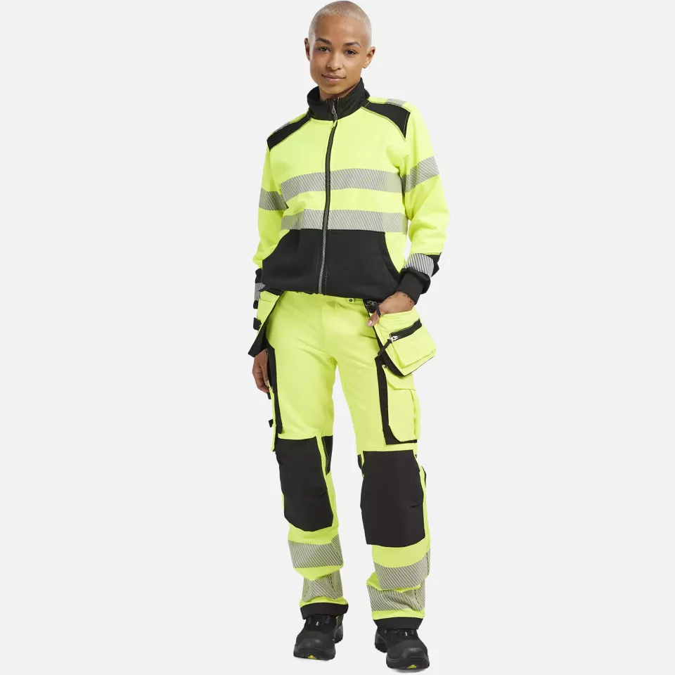 Blaklader 350825283399, High Vis Ladies Zip Sweatshirt, Yellow/Black, image 5, gallery thumbnail