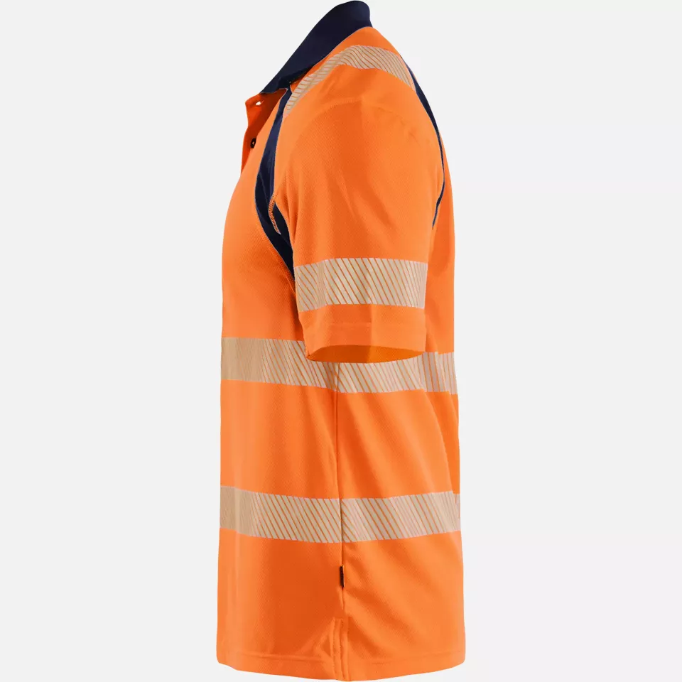 Blaklader 359510135389, High Vis UV Protection Polo Shirt, Orange/Navy, image 3, gallery thumbnail