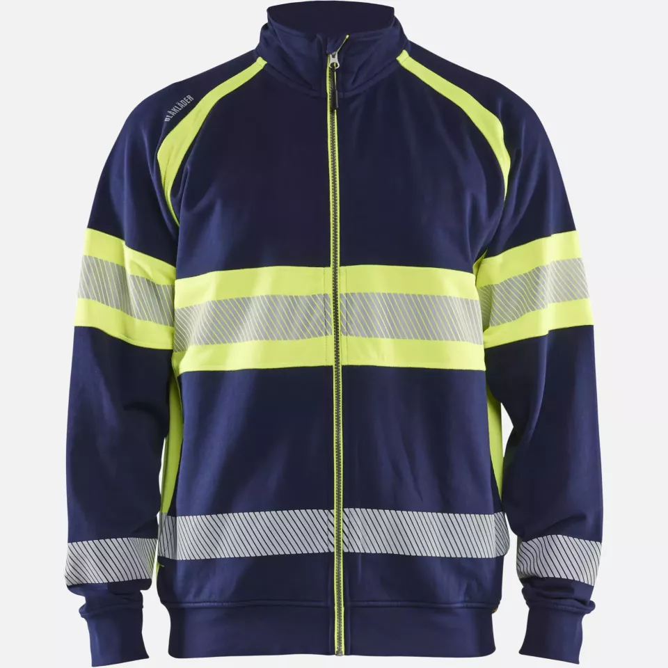Blaklader 355111588933, High Vis Sweatjacke, Marineblau/ Gelb, image 1, gallery thumbnail