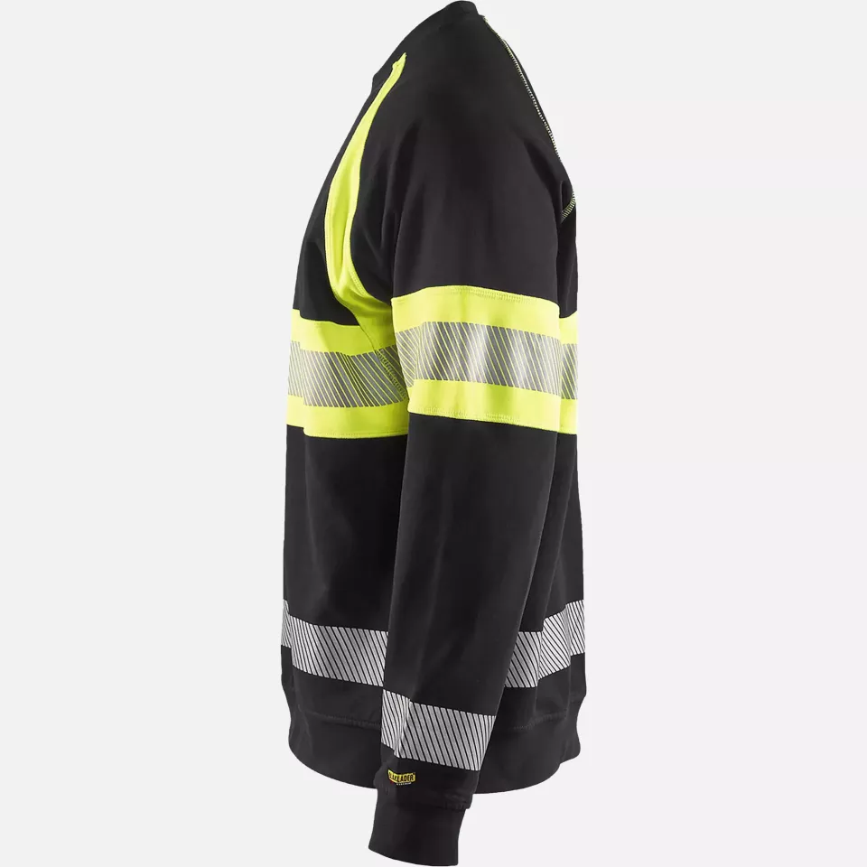 Blaklader 335911589933, High Vis Sweatshirt, Black/Yellow, image 3, gallery thumbnail