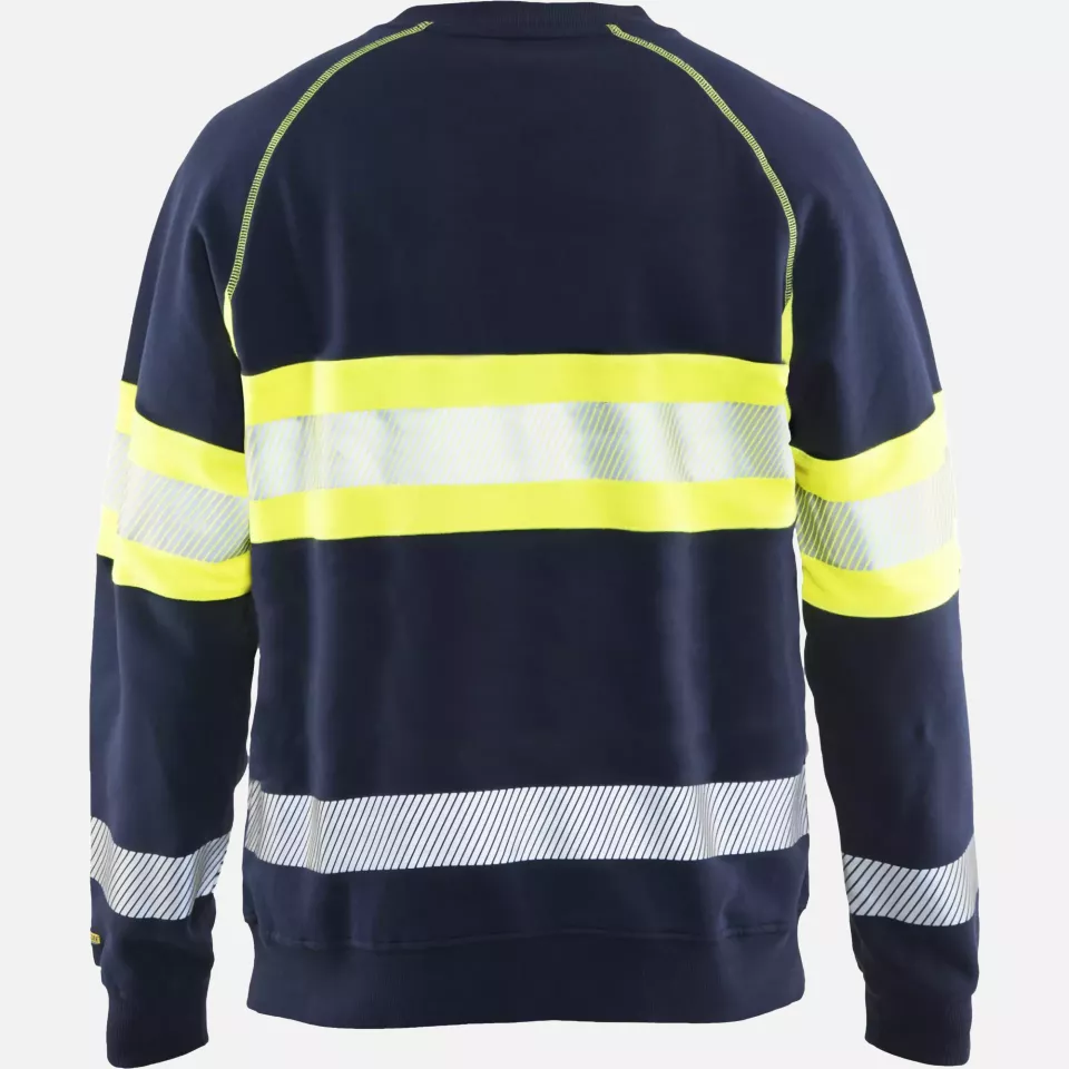 Blaklader 335911588933, High Vis Sweatshirt, Navy Blue/Yellow, image 4, gallery thumbnail