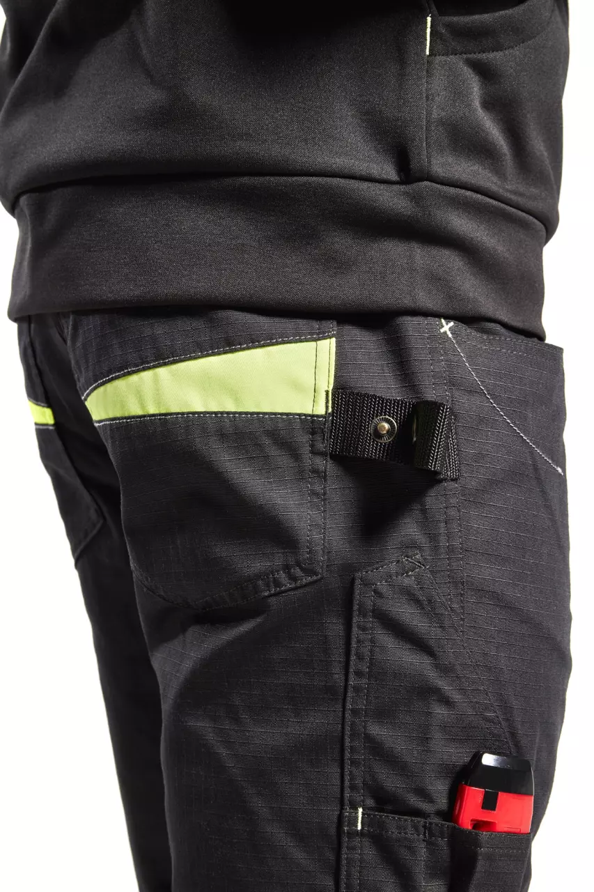 Blaklader 149513309933, Stretch Work Trousers, Black/Yellow, image 6, gallery thumbnail