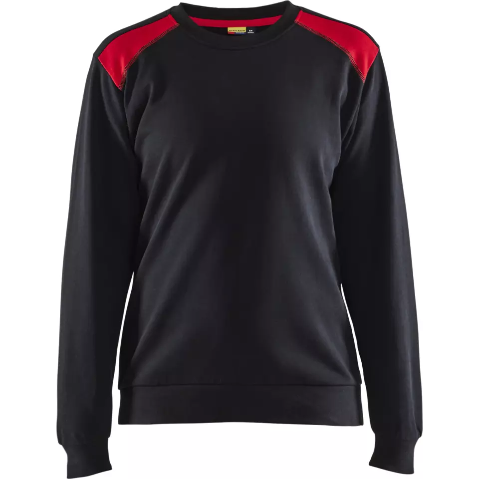 Blåkläder 340811589956, Women's Sweatshirt, Black/Red, image 1, gallery thumbnail