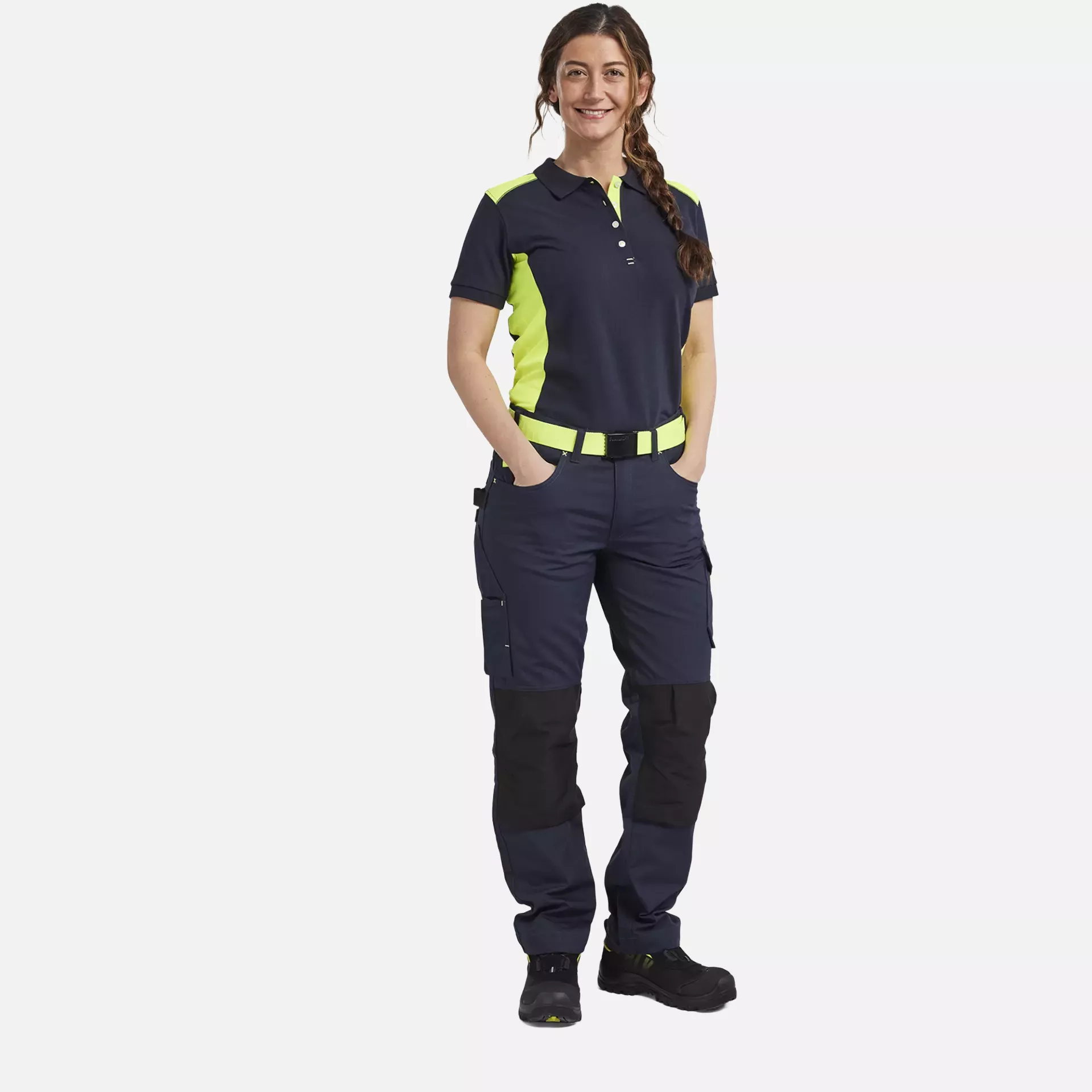 Blaklader 719513308633, Women's Stretch Work Trousers, Dark Navy/Yellow, image 5