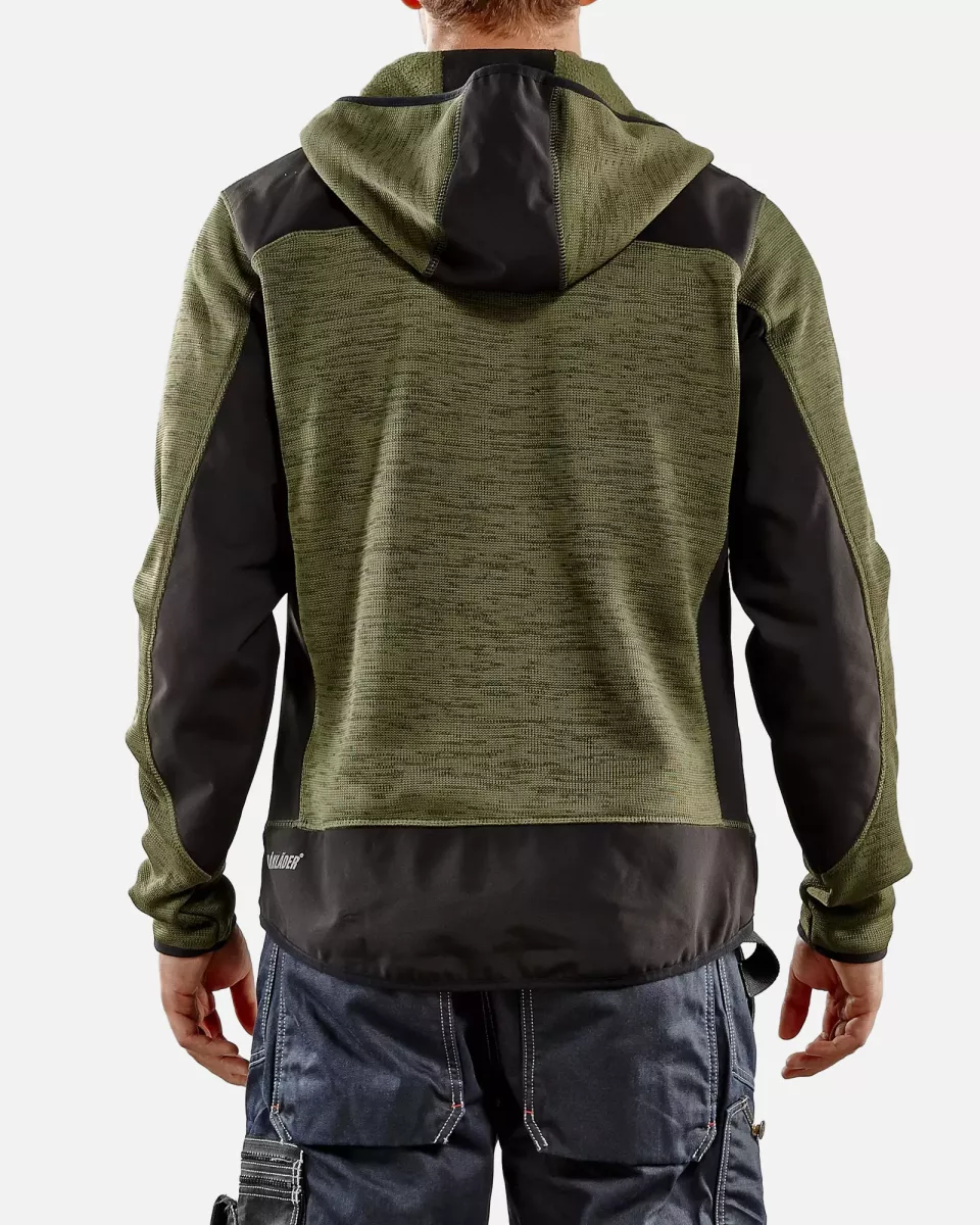 Blaklader 493021174699, Softshell Knit Jacket, Army Green/Black, image 6, gallery thumbnail