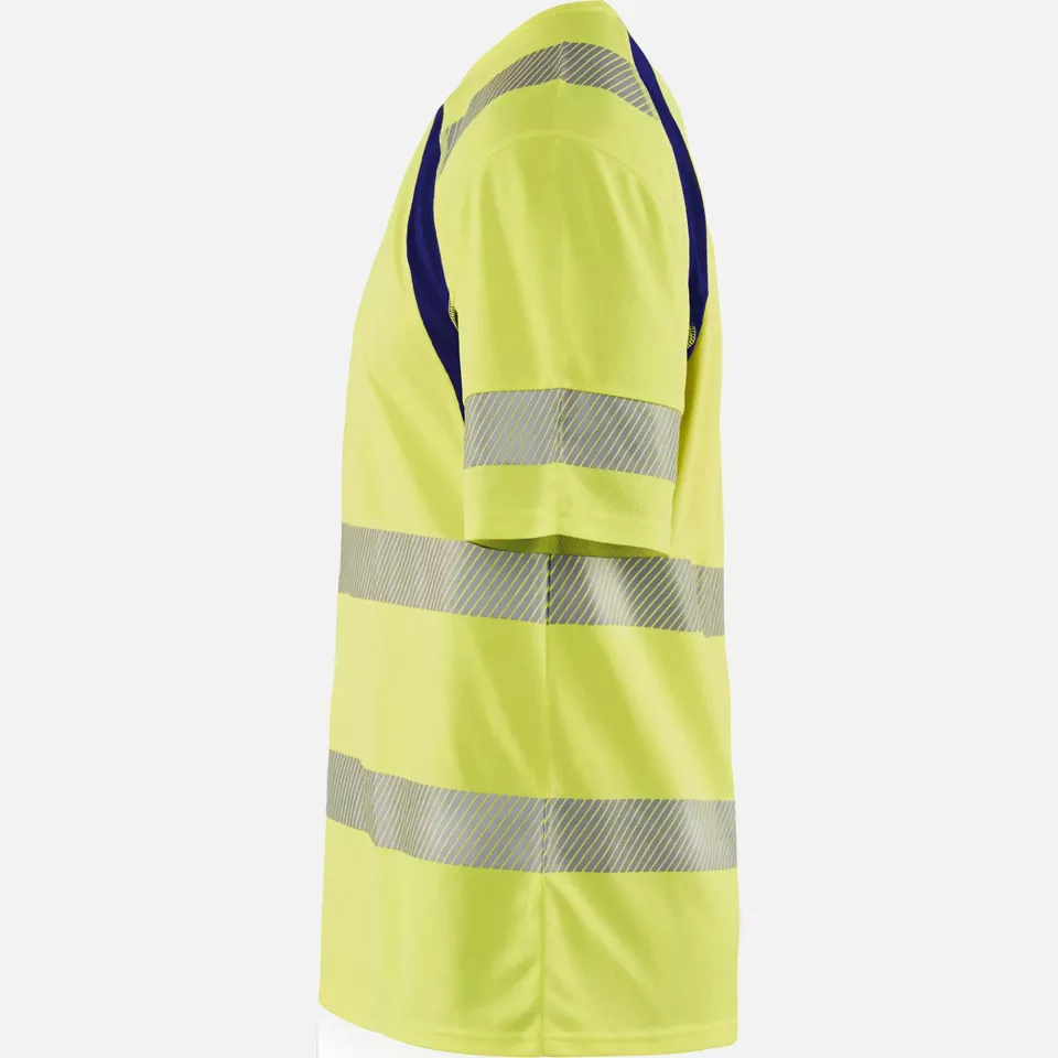 Blaklader 339710133389, High Vis UV Protection T-Shirt, Yellow/Navy Blue, image 3, gallery thumbnail