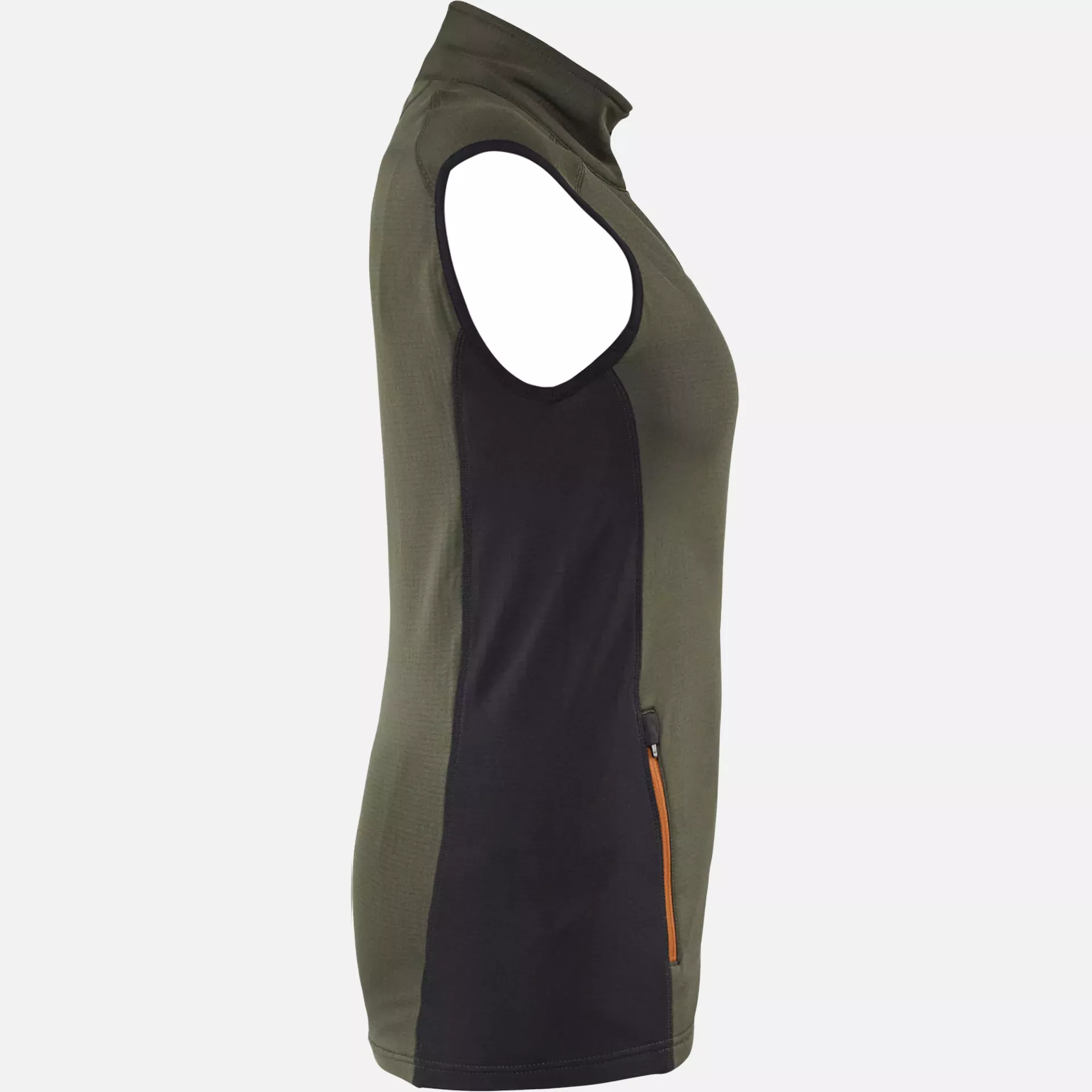 Blaklader 474625394240, STRIKER Ladies Fleece Vest, Forest Green/Rust, image 2