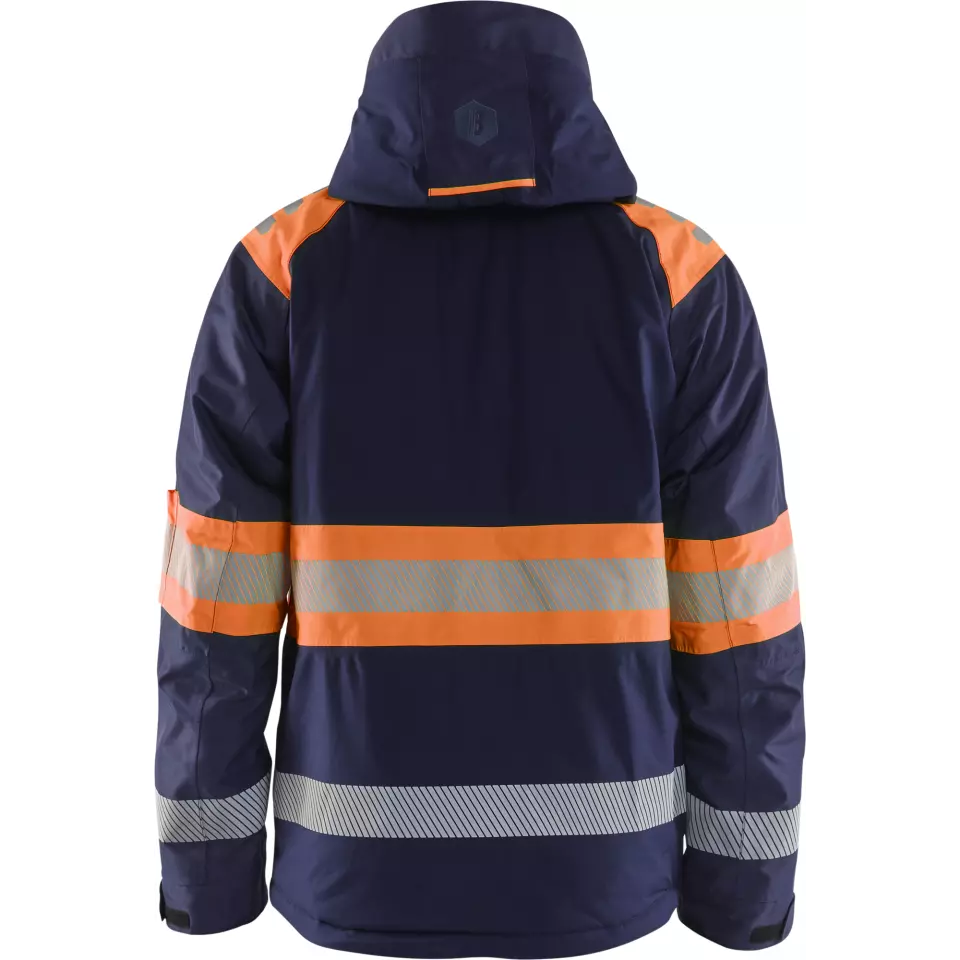 Blaklader 448019778953, High Vis Winter Jacket, Navy Blue/Orange, image 4, gallery thumbnail