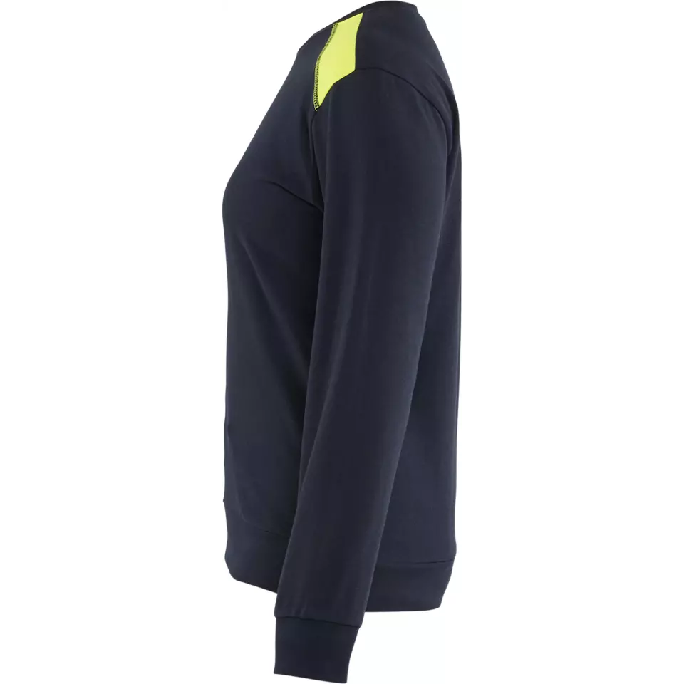 Blåkläder 340811588633, Women's Sweatshirt, Dark Navy/Yellow, image 3, gallery thumbnail