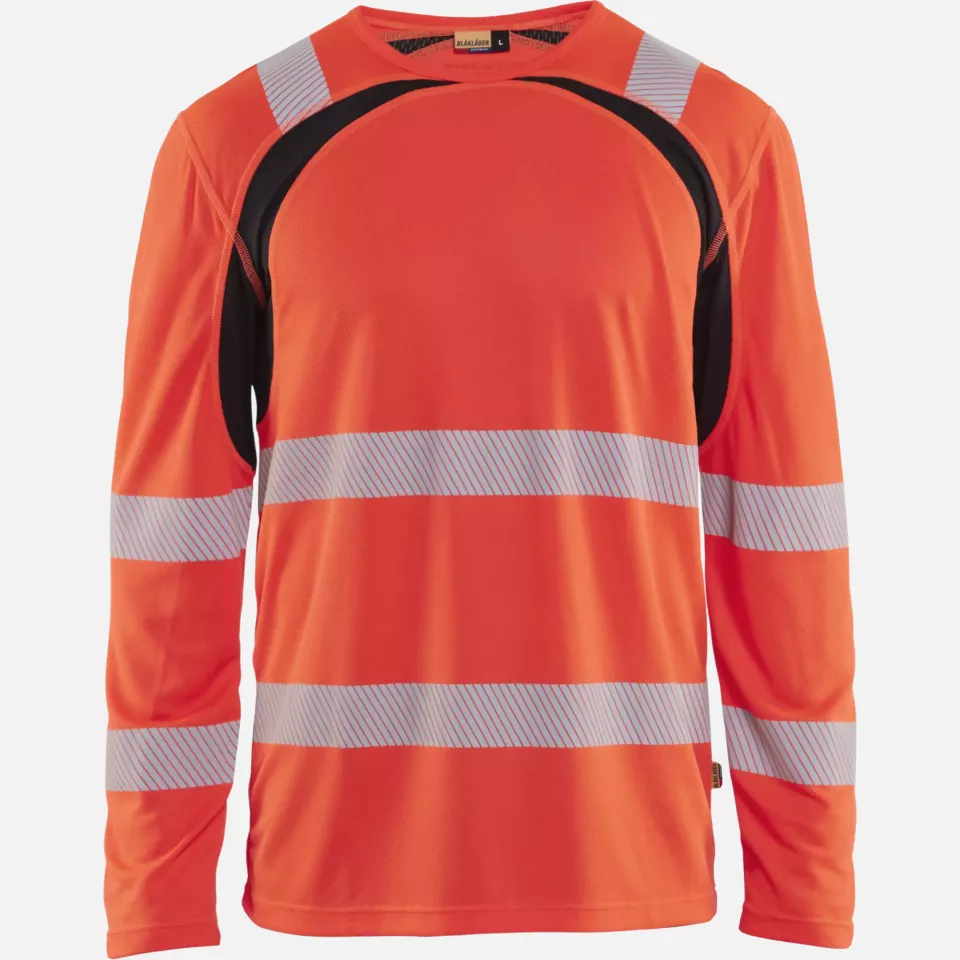 Blaklader 359910135599, High Vis UV Protection Long Sleeve Shirt, Red/Black, image 1, gallery thumbnail