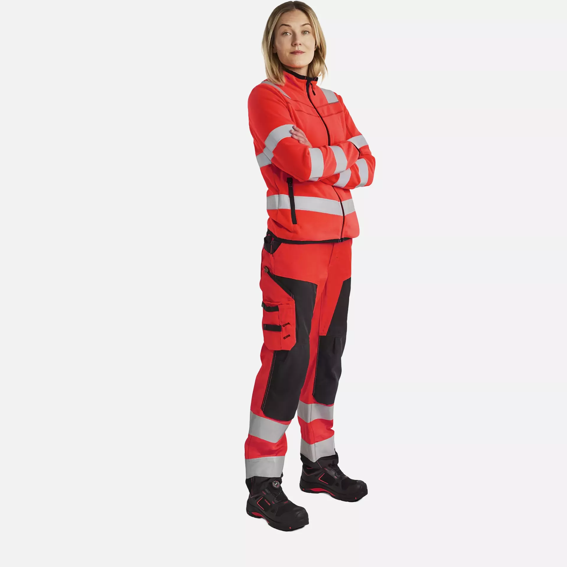 Blaklader 715518115599, High Vis Ladies Work Trousers, Red/Black, image 6