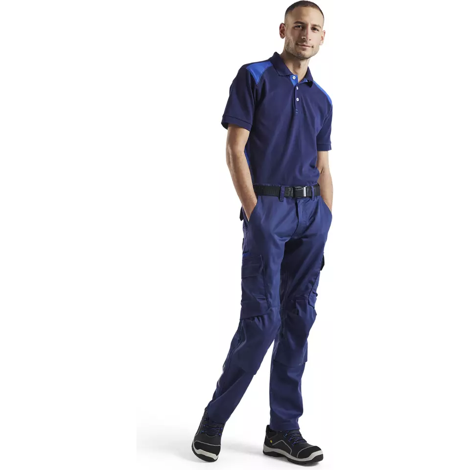 Blaklader 144818328985, Industry Stretch Work Trousers with Knee Pad Pockets, Navy Blue/Royal Blue, image 5, gallery thumbnail