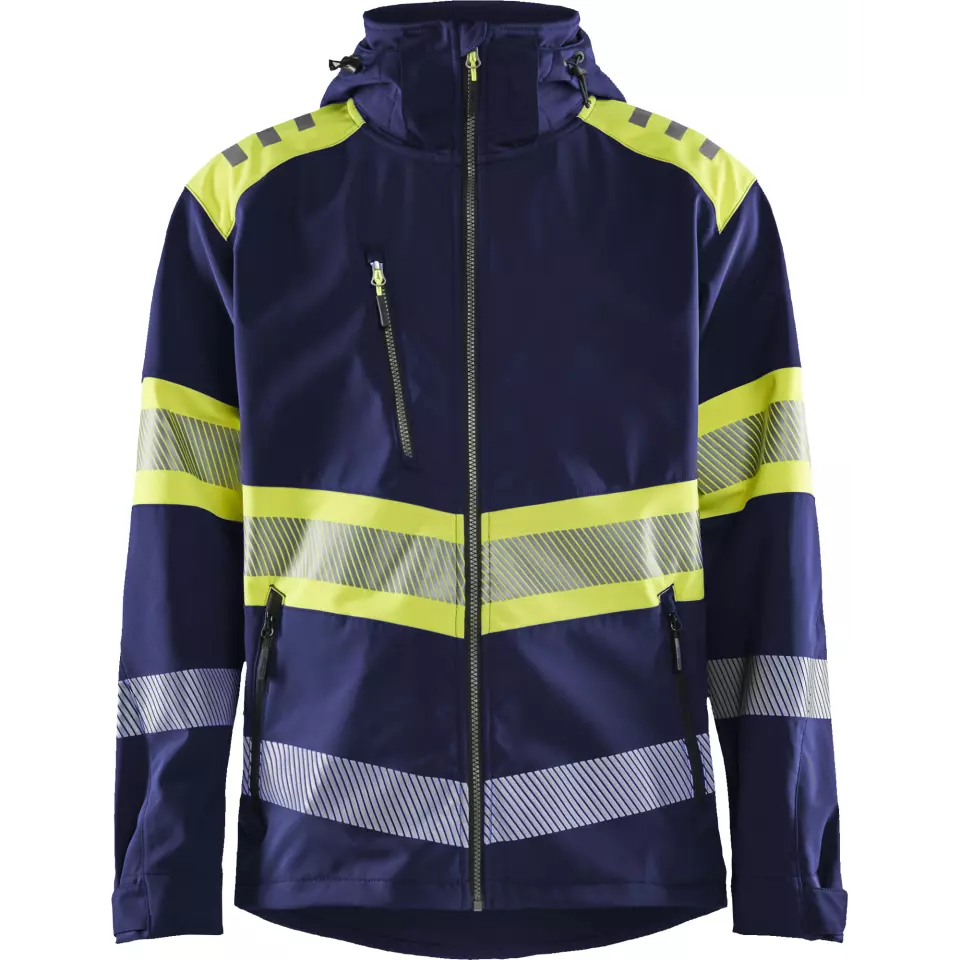 Blaklader 449425138933, High Vis Softshell Jacket, Navy/ Yellow, image 1, gallery thumbnail