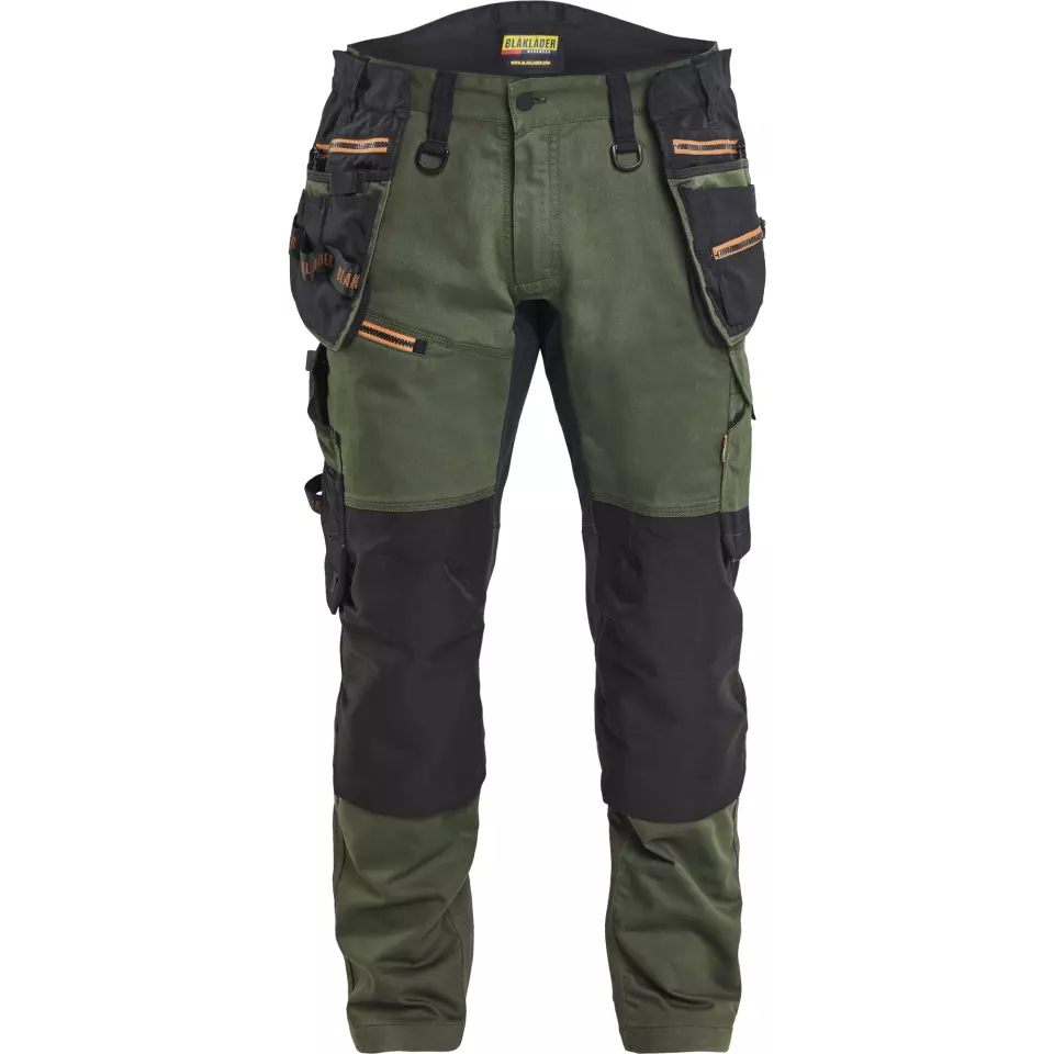 Blåkläder 197011494240, STRIKER Stretch Craftsman Work Trousers, Forest Green/Rust, image 1, gallery thumbnail