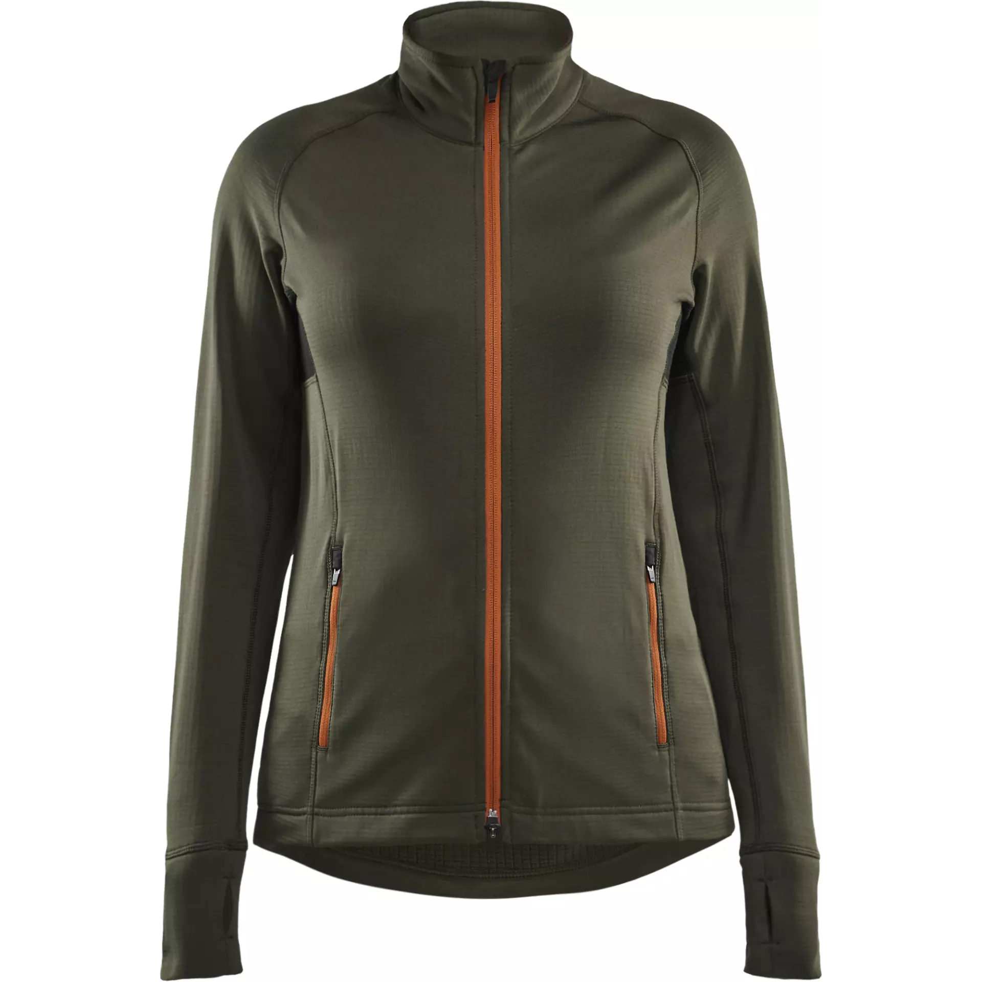Blåkläder 474525394240, STRIKER Women's Fleece Jacket, Forest Green/Rust, image 1