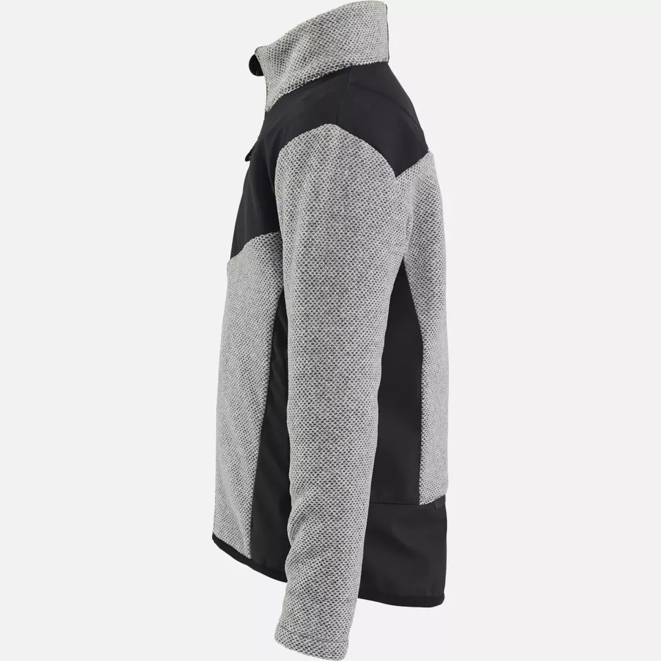 Blaklader 520725369099, Kids Knitted Fleece Pullover, Grey Melange/Black, image 3, gallery thumbnail
