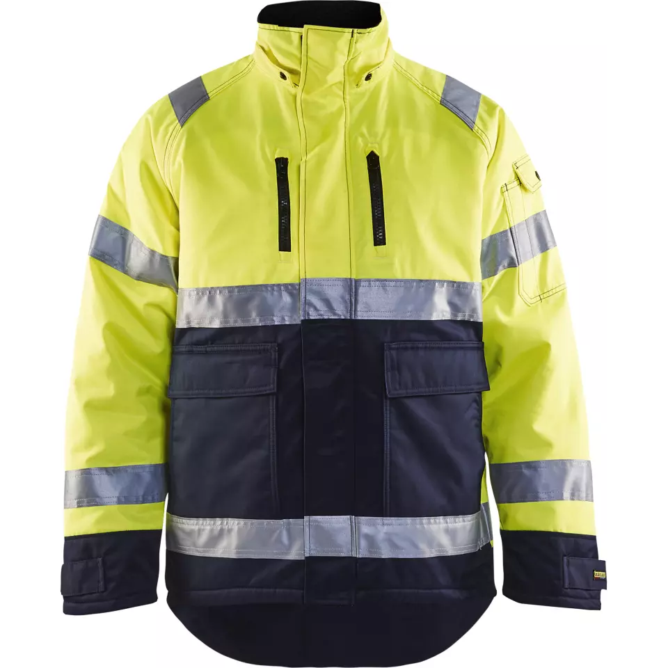 Blaklader 482819003389, High Vis Winter Jacket, Yellow/Navy Blue, image 1, gallery thumbnail