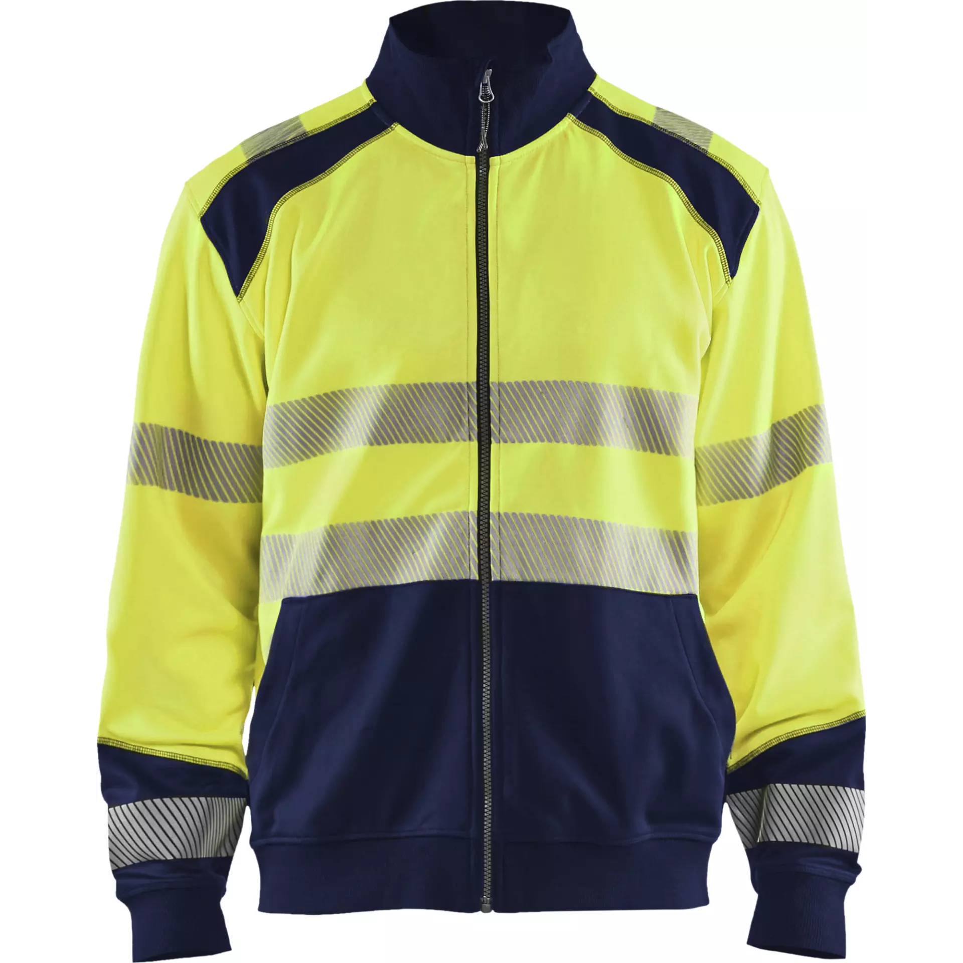 Blaklader 355825283389, High Vis Zip Sweatshirt, Yellow/Navy Blue