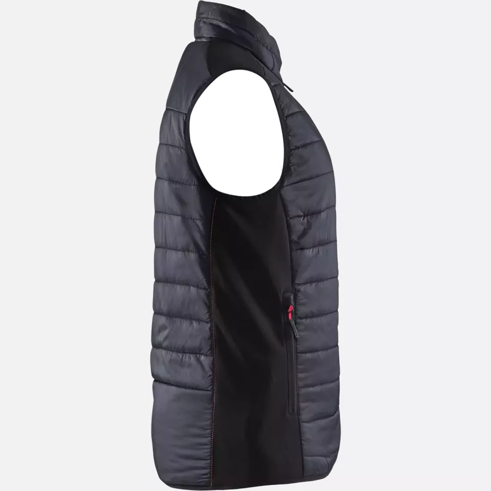 Blaklader 386420309956, Women's Lined Vest, Black/Red, image 2, gallery thumbnail