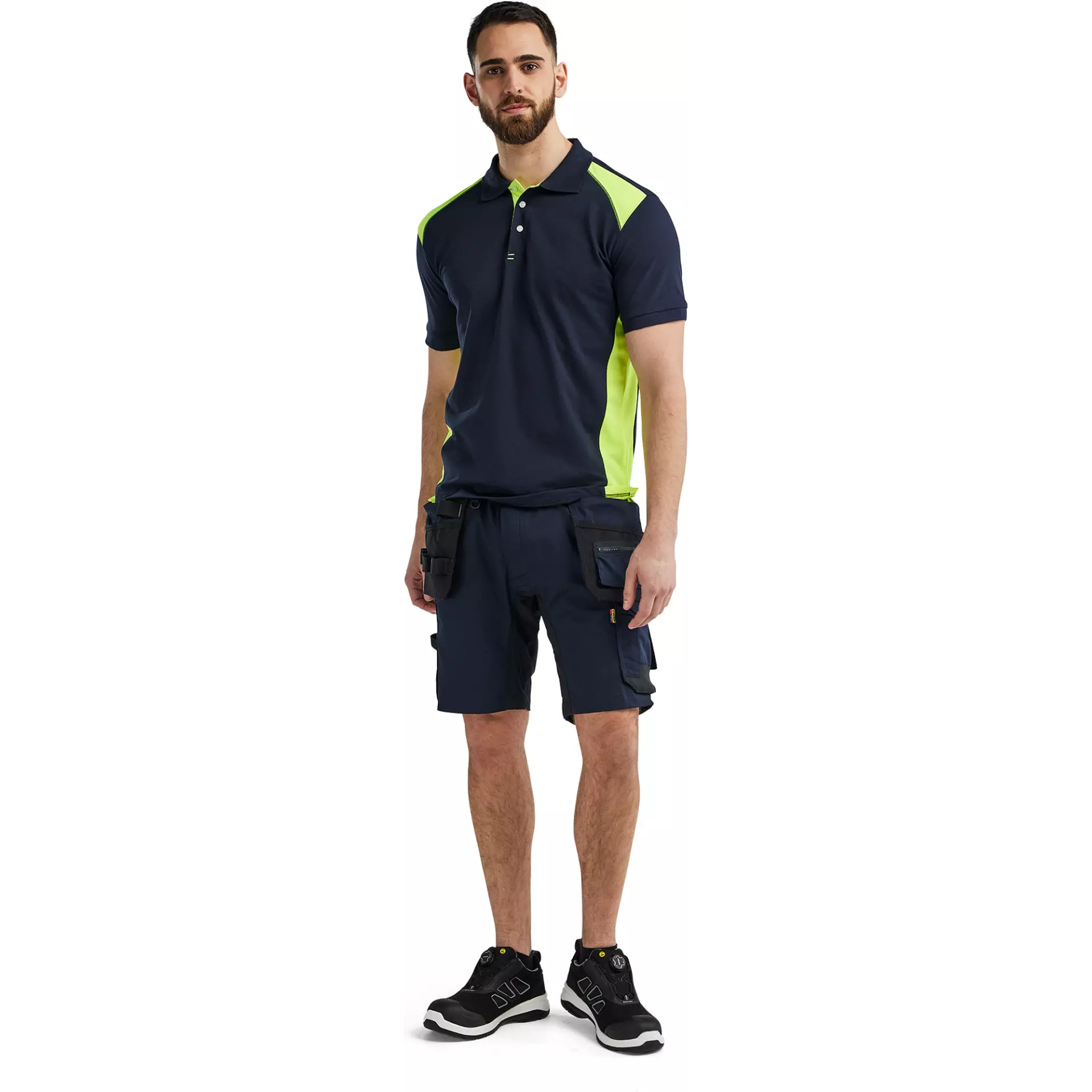 Blaklader 332410508633, Polo Shirt, Dark Navy/Yellow, image 5