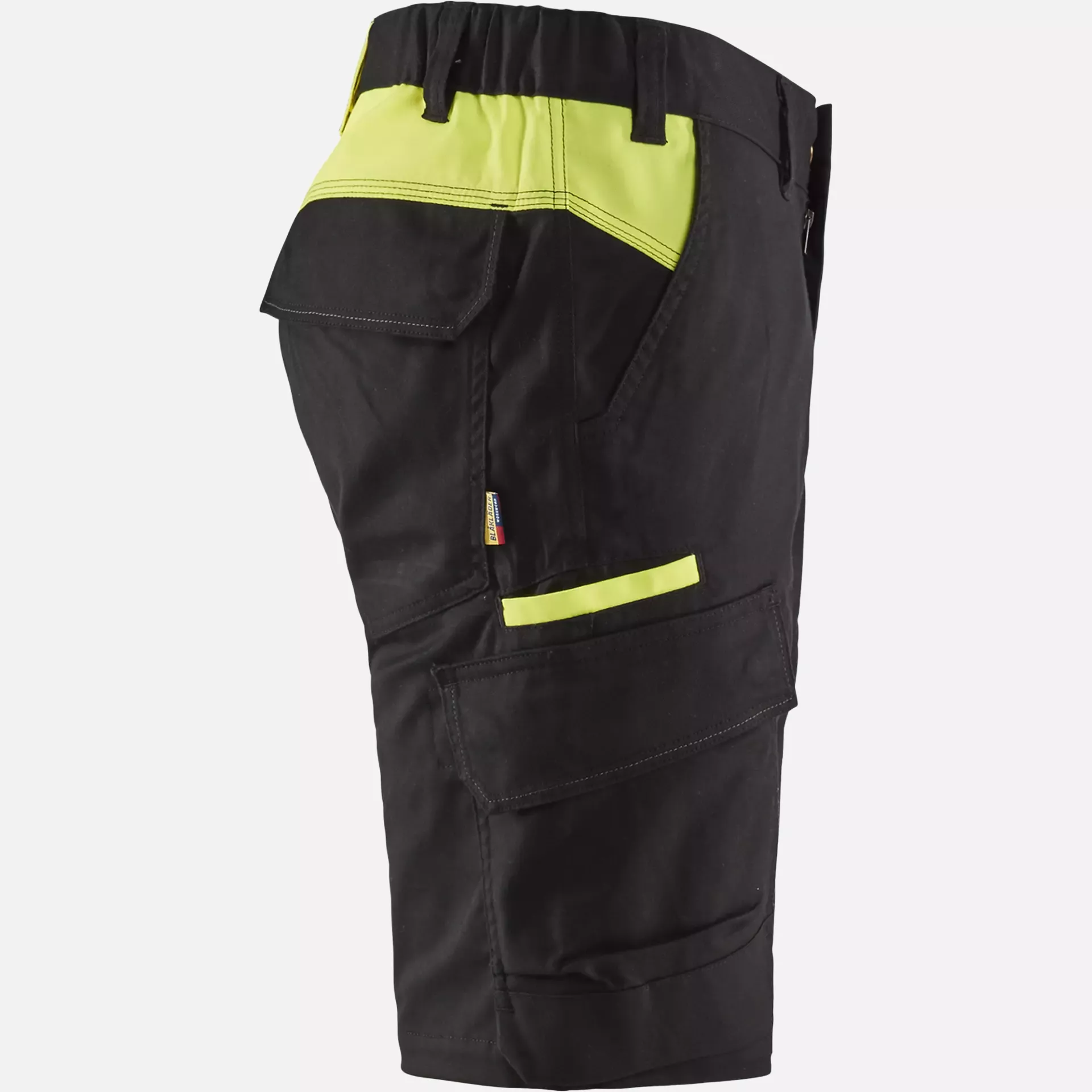 Blaklader 144618329933, Industry Stretch Shorts, Black/Yellow, image 2