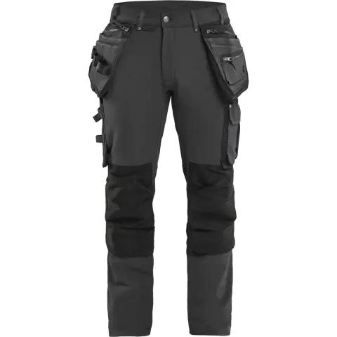 Blaklader X1900 4-Way Stretch Craftsman Work Trousers, Dark Grey/Black