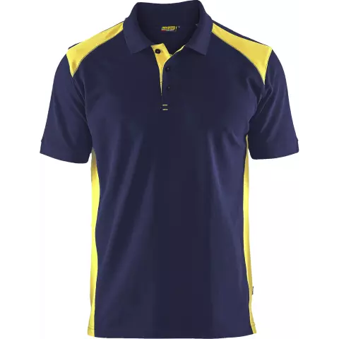 Blaklader Polo Shirt, Navy Blue/ Yellow