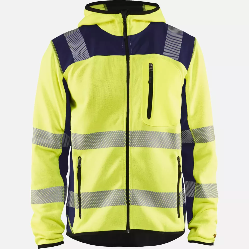 Blaklader 492321203389, High Vis Knitted Jacket, Yellow/Navy Blue, image 1, gallery thumbnail