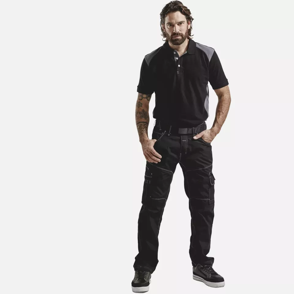 Blaklader 332410509994, Polo Shirt, Black/Grey, image 5, gallery thumbnail