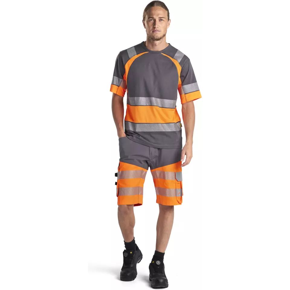 Blaklader 154118119653, High Vis Stretch Shorts, Mittelgrau/Orange, image 5, gallery thumbnail