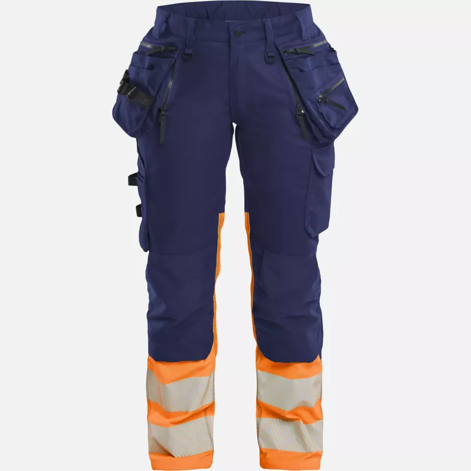 Blaklader 703011498953, High Vis Ladies Stretch Trousers, Navy/Orange, image 1, gallery thumbnail