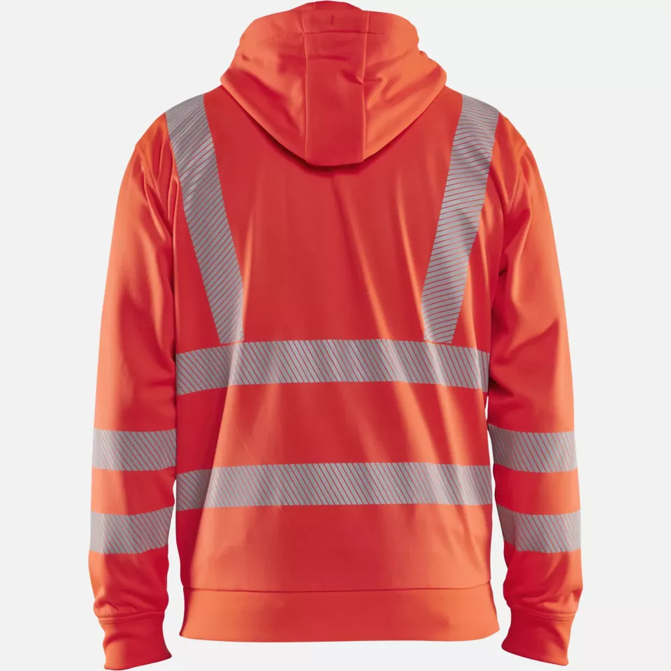 Blaklader 356525385500, High Vis Hooded Sweatshirt with Zip, Red, image 4, gallery thumbnail