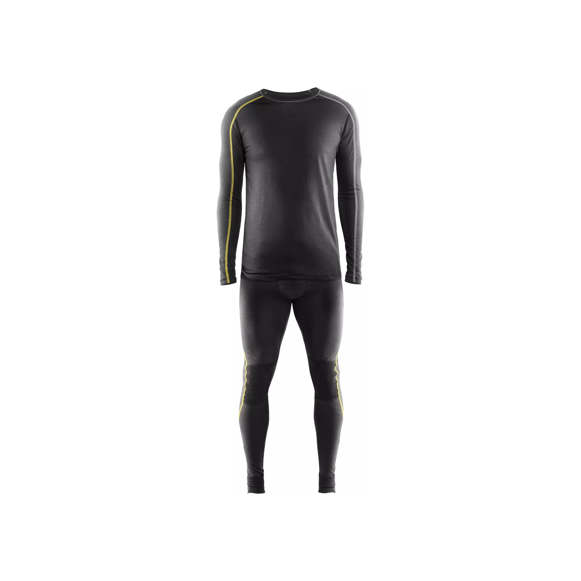 Blåkläder 479917349835, XLIGHT Merinowolle Unterhemd, Dunkelgrau/Gelb, image 3