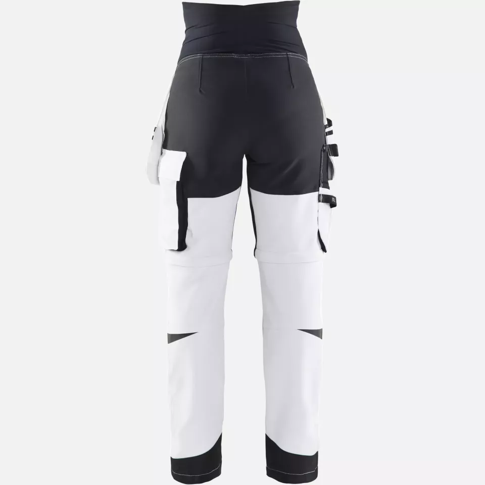Blaklader 710216421099, Zip-Off Painter Maternity Trousers, White/Black, image 4, gallery thumbnail