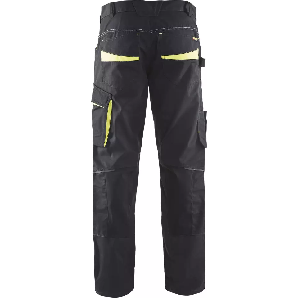Blaklader 149513309933, Stretch Work Trousers, Black/Yellow, image 4, gallery thumbnail