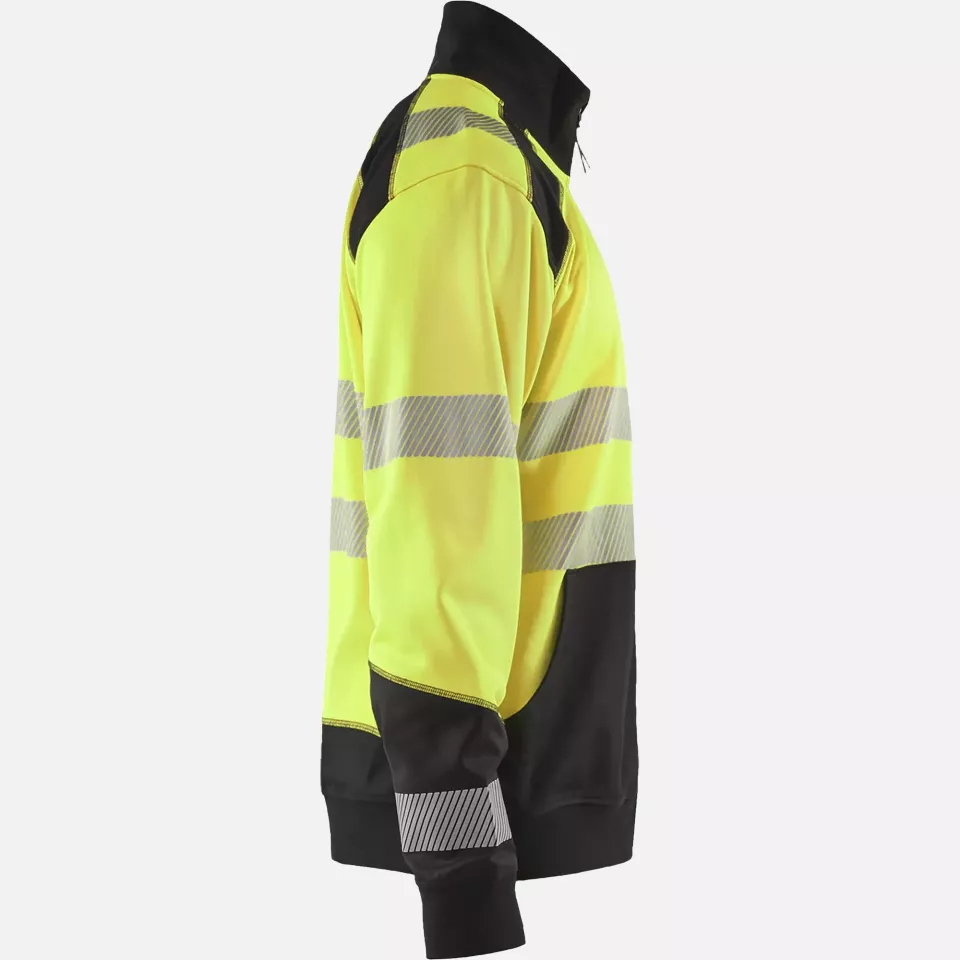 Blaklader 355825283399, High Vis Zip Sweatshirt, Yellow/Black, image 2, gallery thumbnail