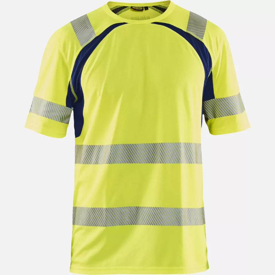 Blaklader 339710133389, High Vis UV Protection T-Shirt, Yellow/Navy Blue, image 1, gallery thumbnail