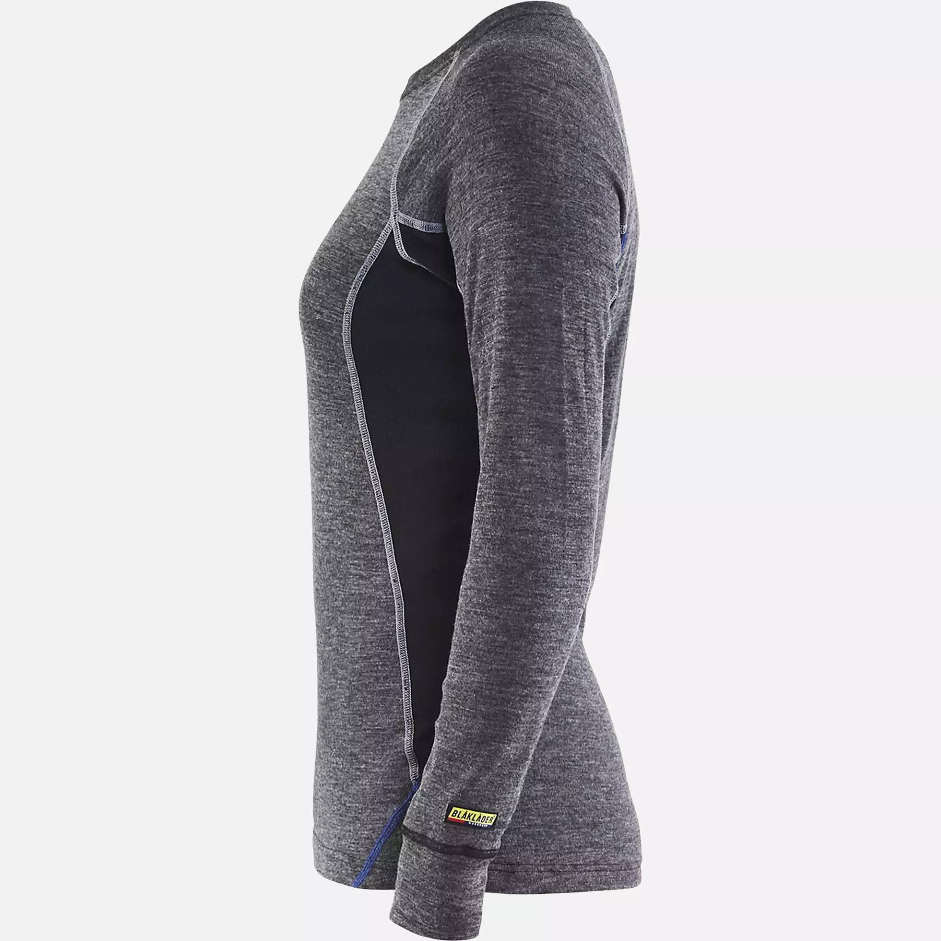 Blaklader 720017329699, Women's Merino Wool Warm Undershirt, Medium Grey/Black, image 3