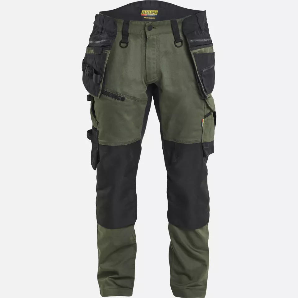 Blaklader 197011494298, STRIKER Stretch Craftsman Work Trousers, Forest Green/Black, image 1, gallery thumbnail