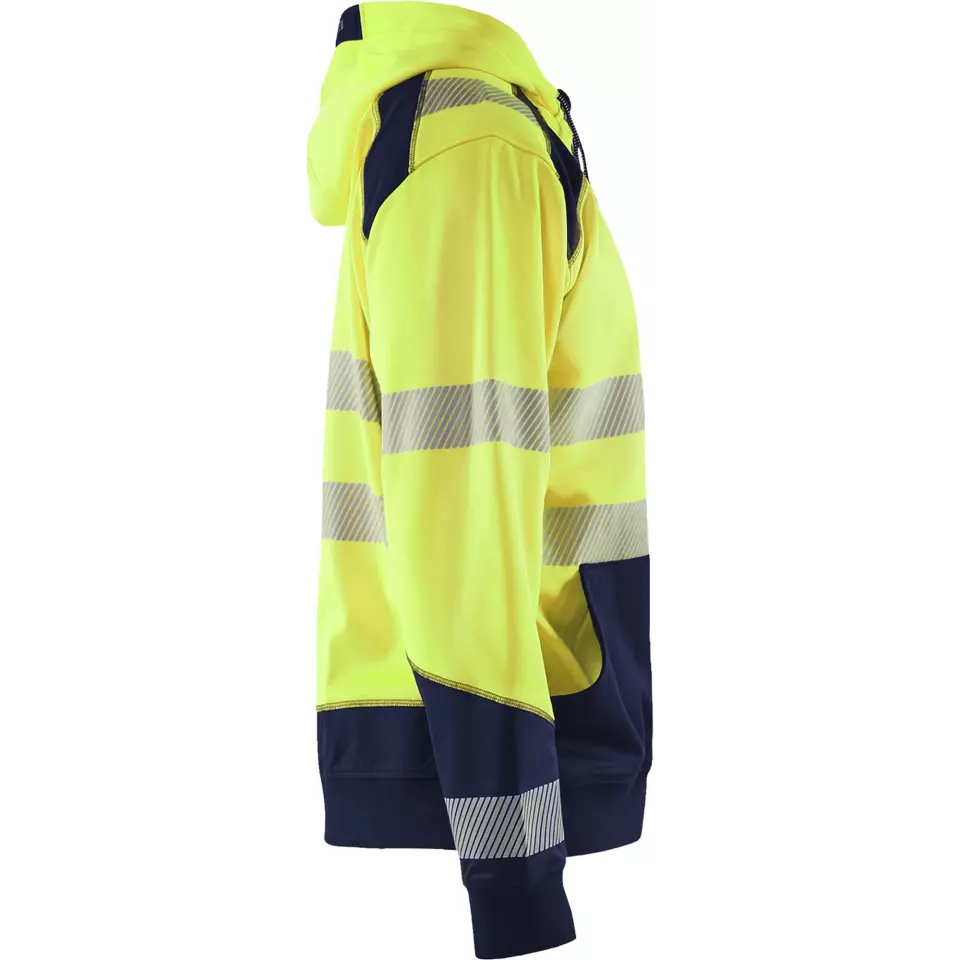 Blåkläder 354625283389, High Vis Hooded Sweatshirt, Yellow/Navy Blue, image 2, gallery thumbnail