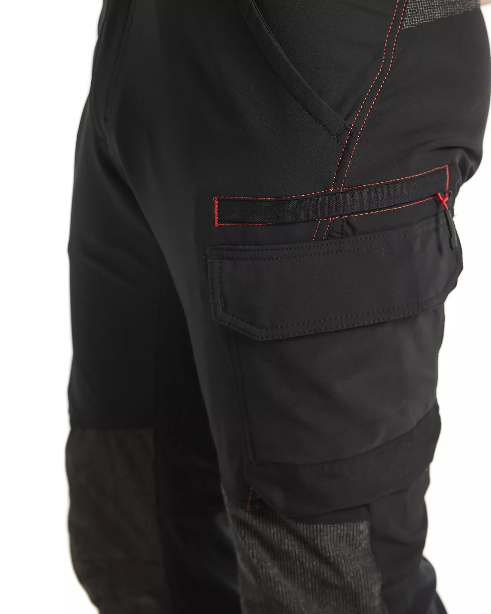 Blaklader 142216459956, 4-Way Stretch Service Work Trousers, Black/Red, image 6