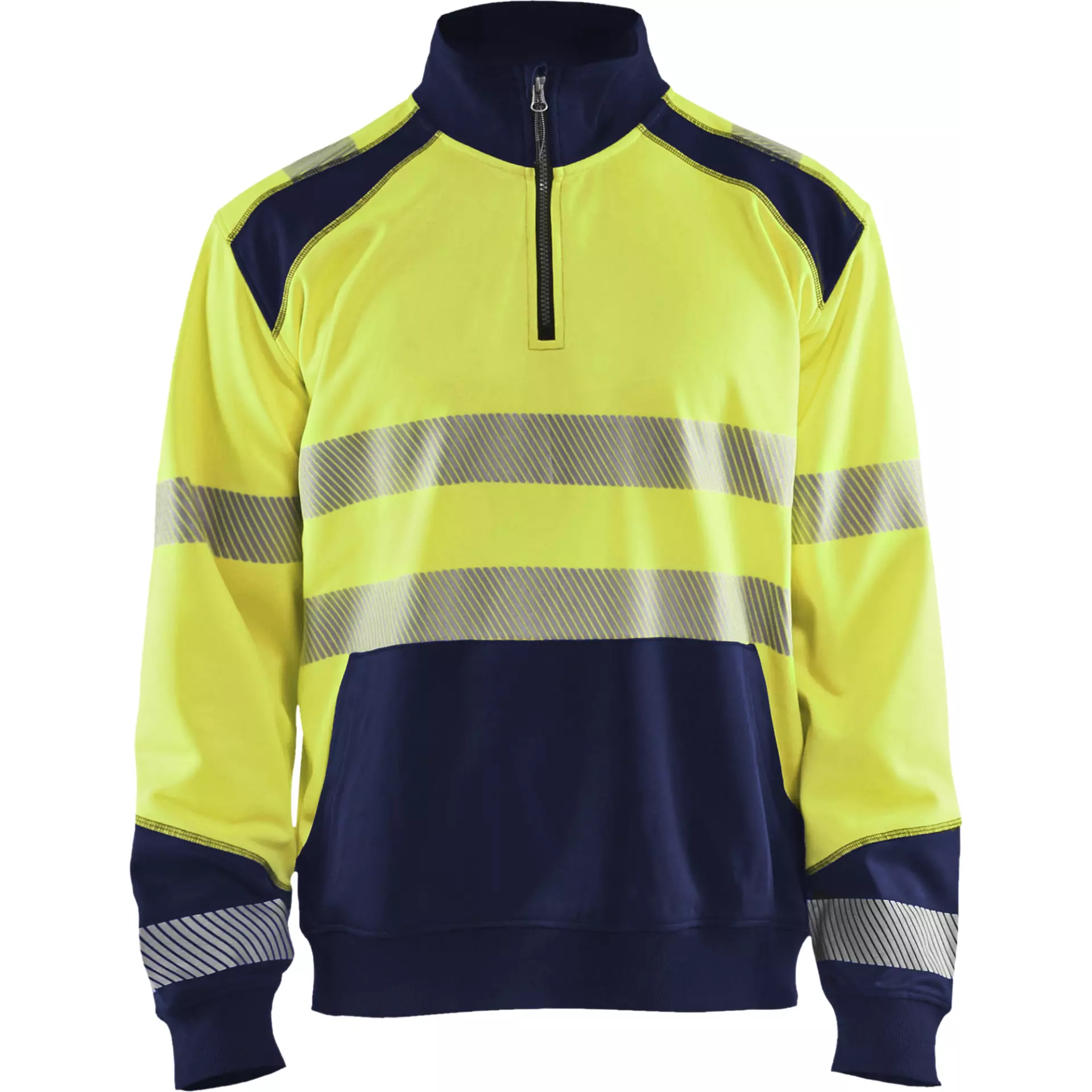 Blaklader 355625283389, High Vis Half-Zip Sweatshirt, Gelb/Marineblau, image 1