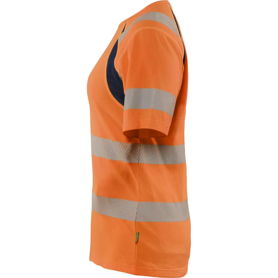 Blaklader 350325375389, High Vis Ladies T-Shirt, Orange/Navy Blue, image 3, gallery thumbnail