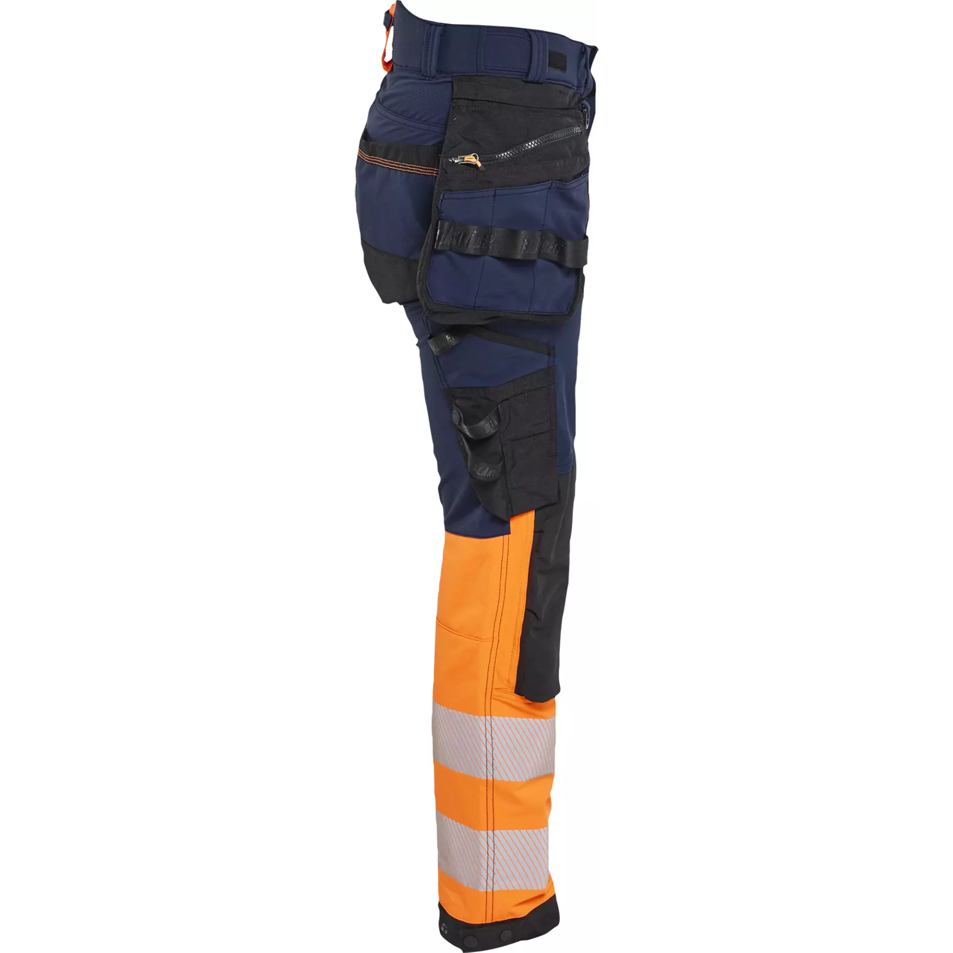Blaklader 702516488953, High Vis Ladies 4-Way Stretch Trousers, Navy/Orange, image 2