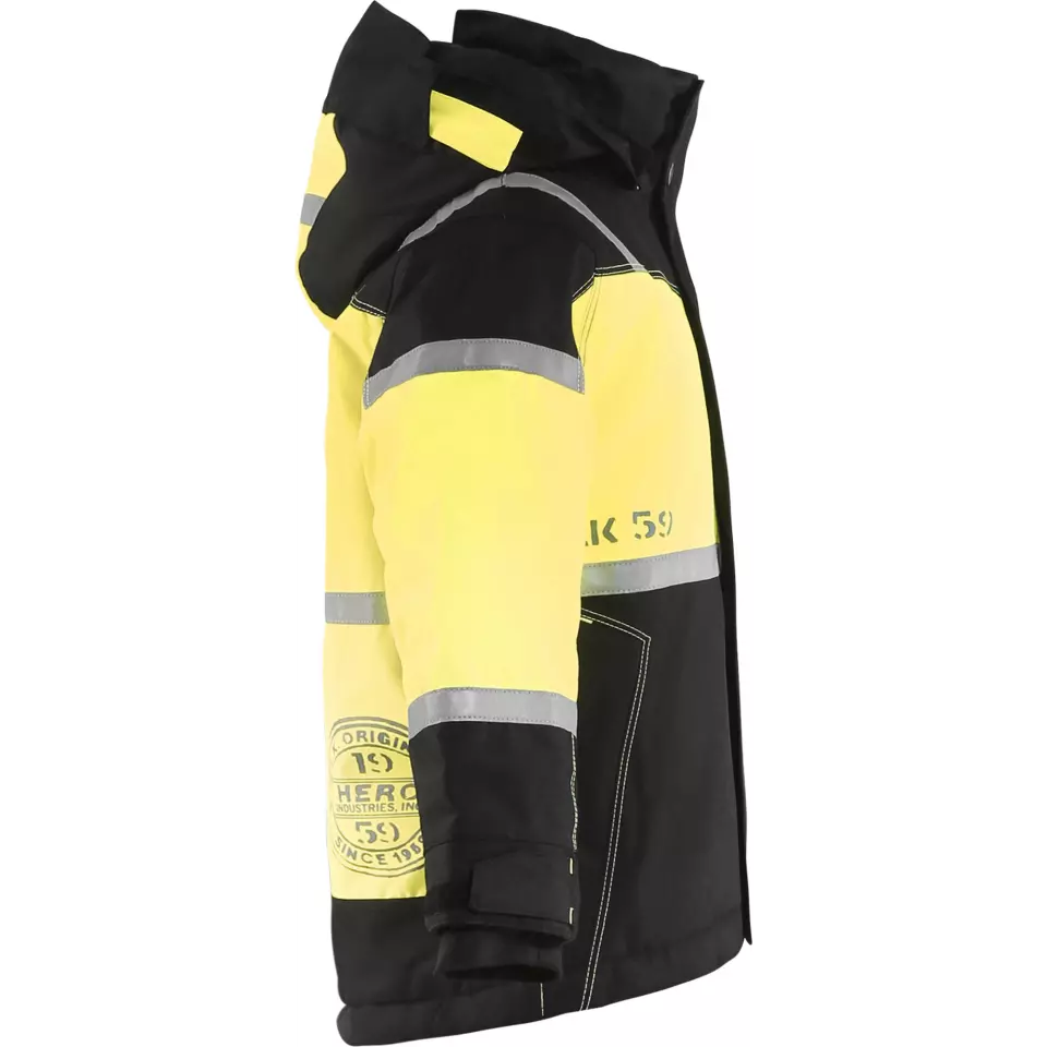 Blåkläder 485819779933, Children's Winter Jacket, Black/Yellow, image 2, gallery thumbnail