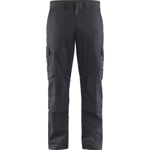 Blaklader Industry Stretch Work Trousers with Knee Pad Pockets, Medium Grey/Black