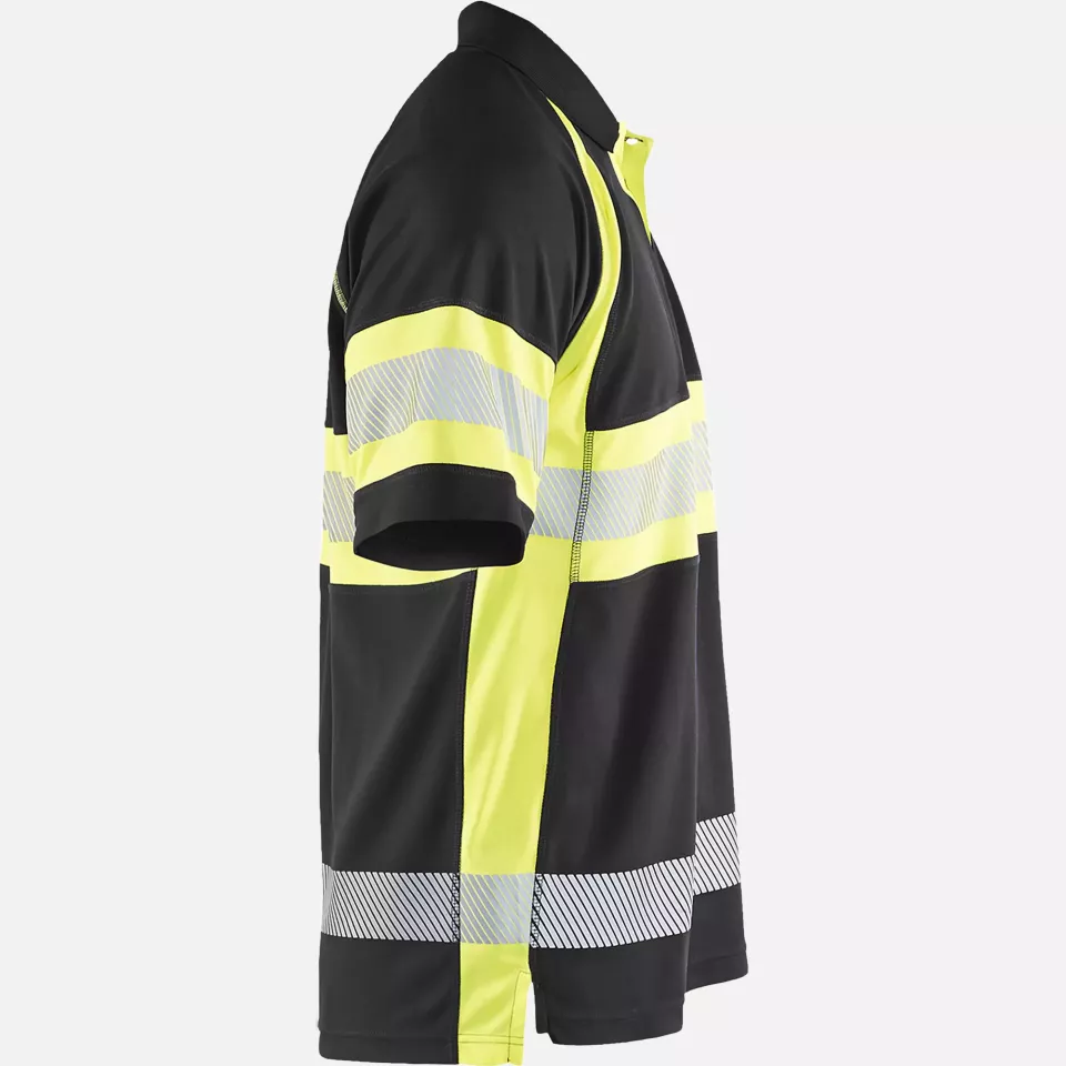 Blaklader 333810519933, High Vis UV Protection Polo Shirt, Black/Yellow, image 2, gallery thumbnail